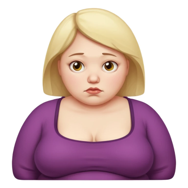 woman with belly fat sad face sticker