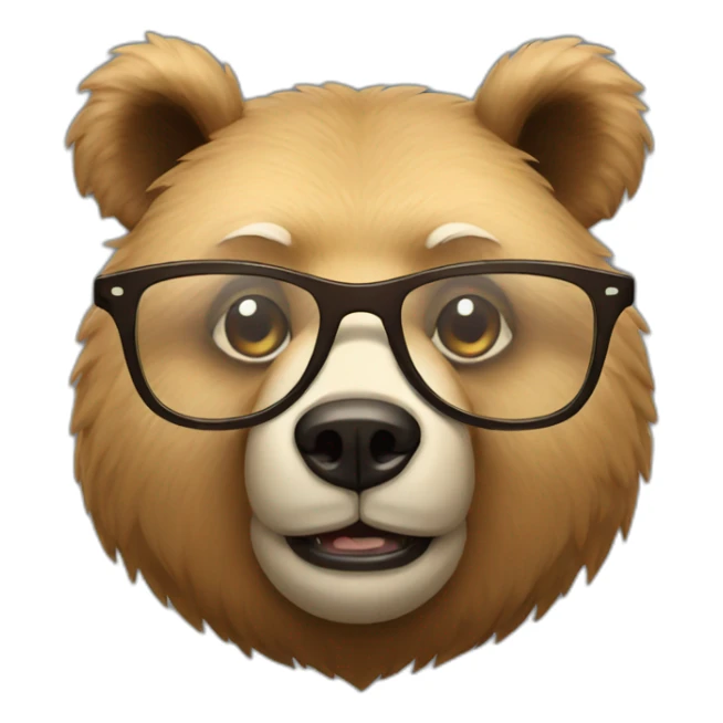 Bear with glasses sticker