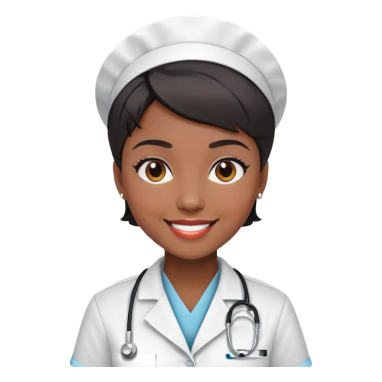 black nurse with short hair sticker