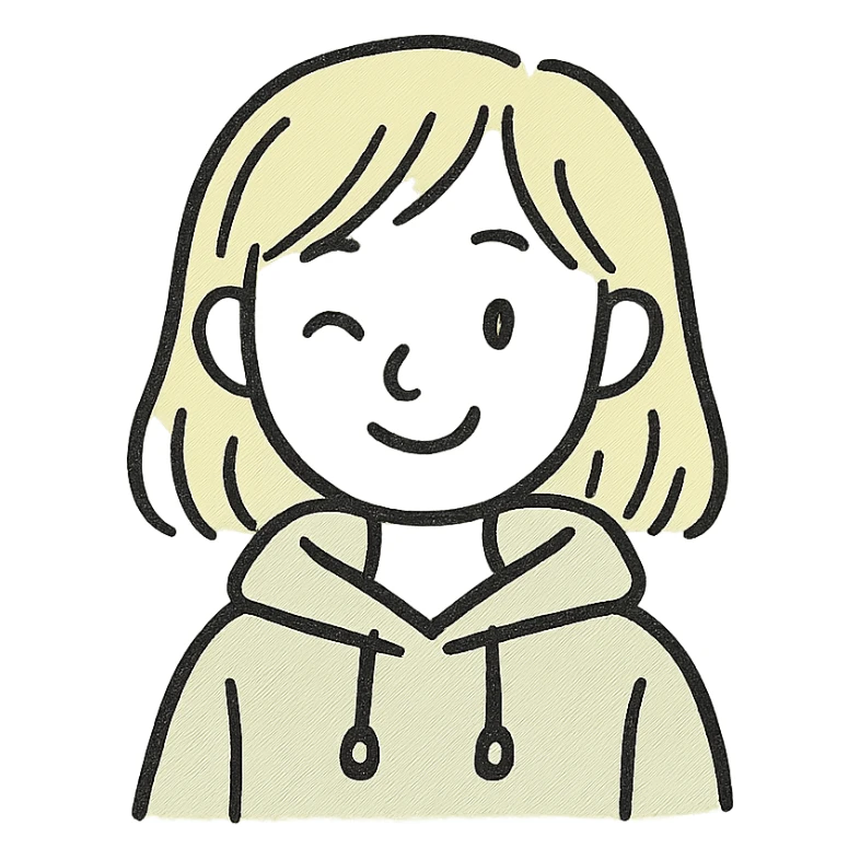 a blonde girl in a green hoodie winking sticker