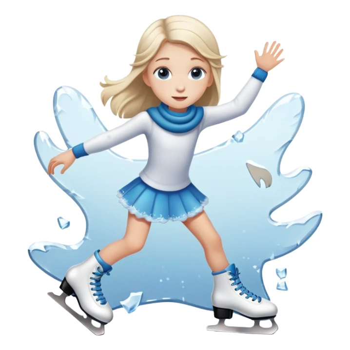 ice skating 9 year old girl sticker