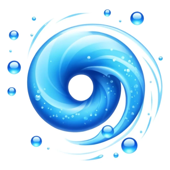 Cool blue air flowing, refreshing breeze with blue particles sticker