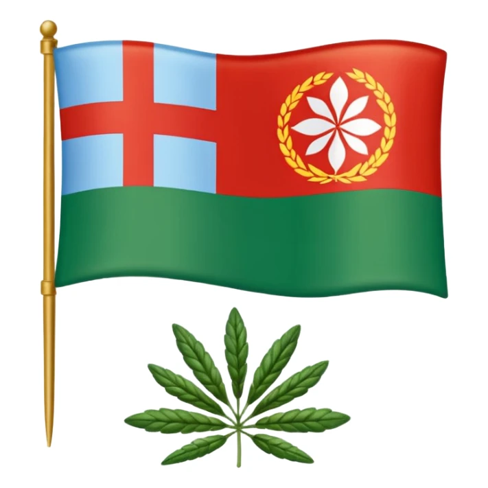 The herb of Rokiškis as a flag: devided in 4 parts... sticker