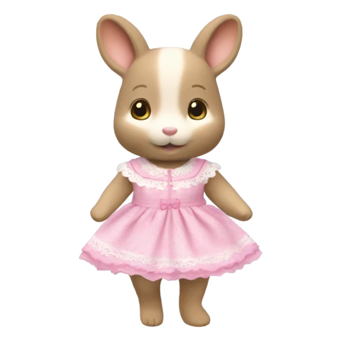 Sylvanian families with cute pink dress sticker