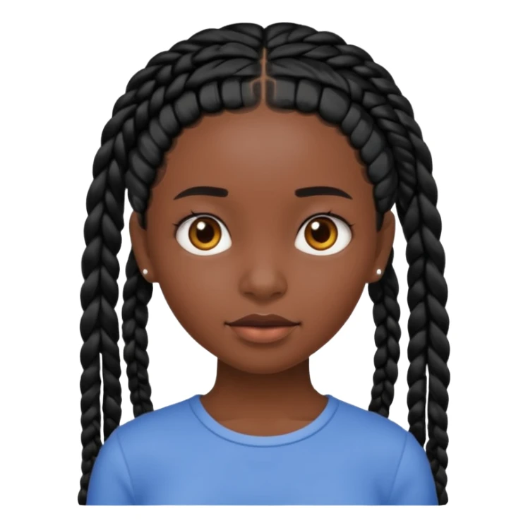 dark, black girl with black braids sticker