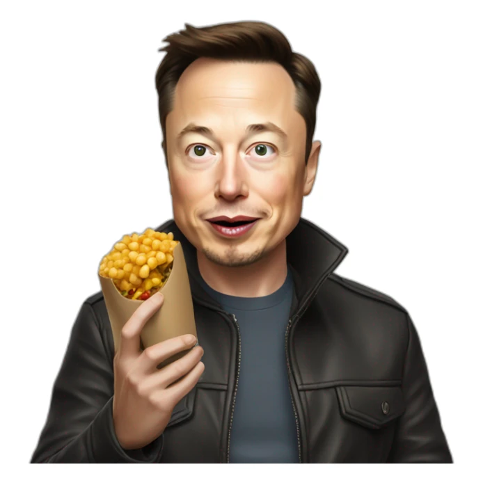Elon Musk qui mange sticker