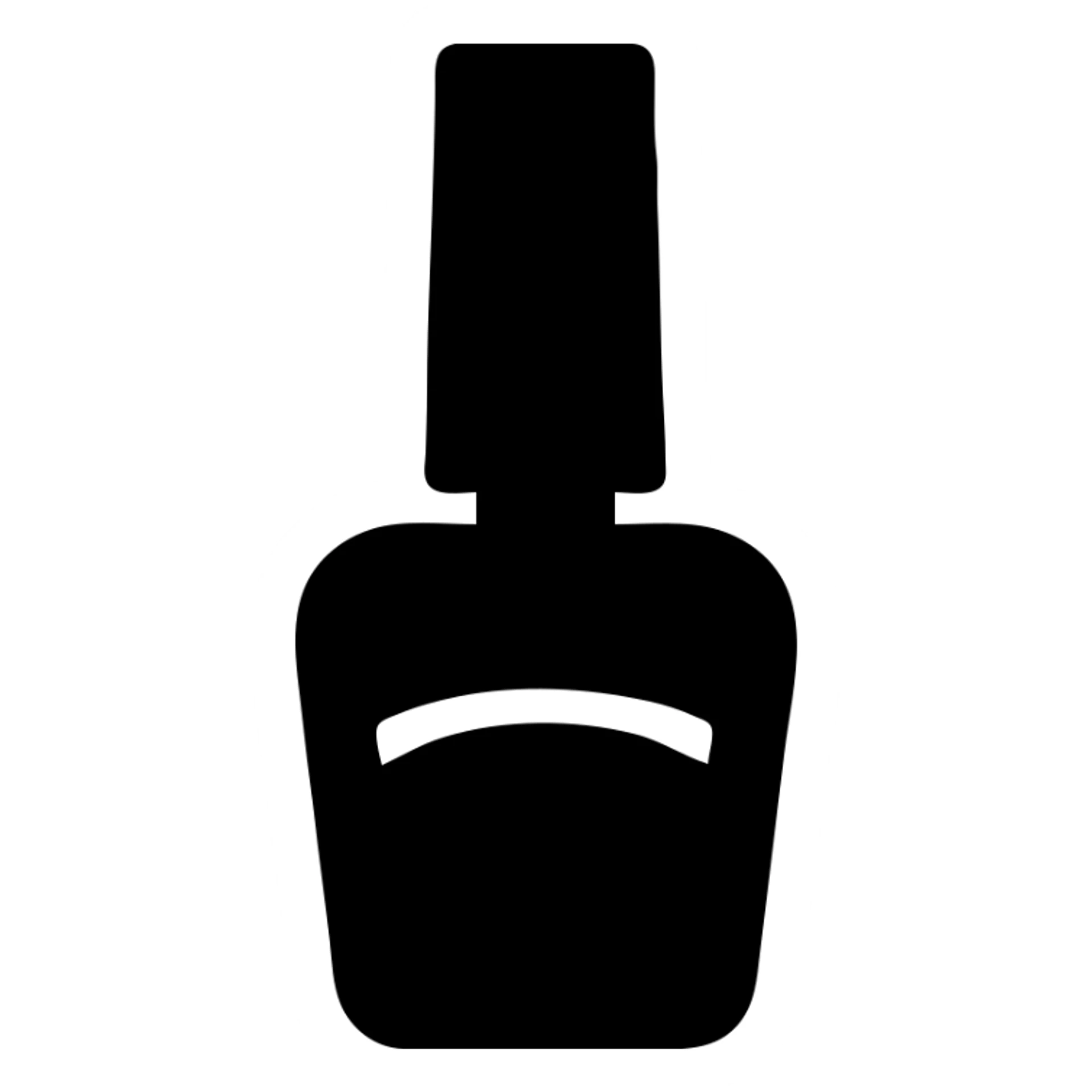 nail polish bottle logo, modern, minimal, clean lines, bold silhouette, suitable for a nail paint brand, no text sticker