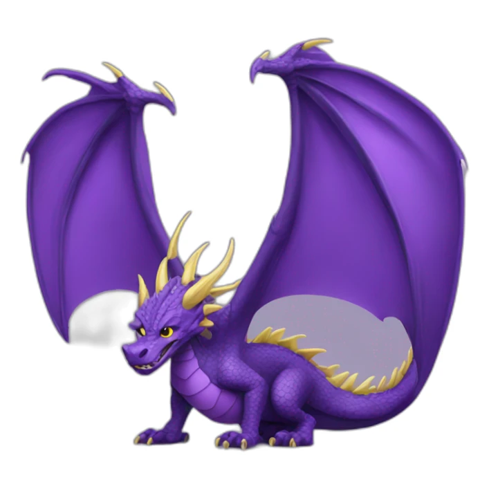 urple dragon with yellow eyes sticker