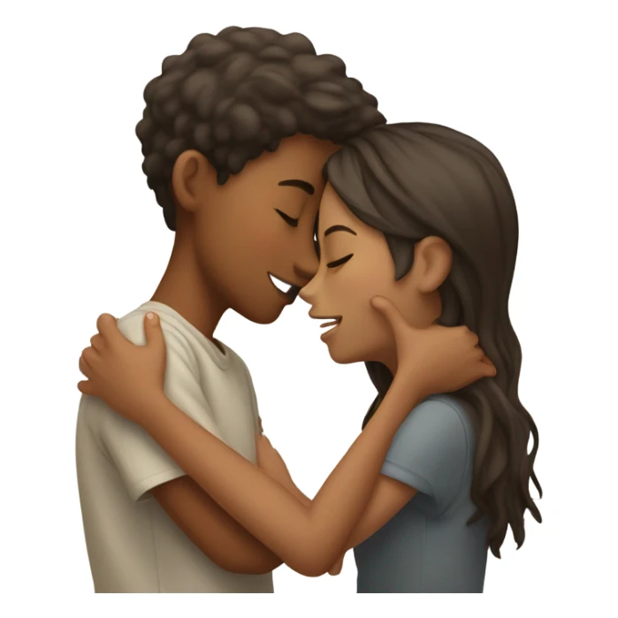 Girl kissing boy sticker