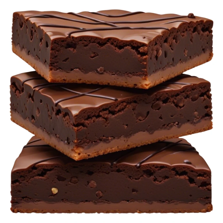 Cinematic Realistic Brownies, rich and dense with a deep chocolate hue, slightly cracked on top revealing the fudgy center, soft light reflecting off the warm surface, a few crumbs scattered around, glowing with an indulgent and comforting texture. sticker
