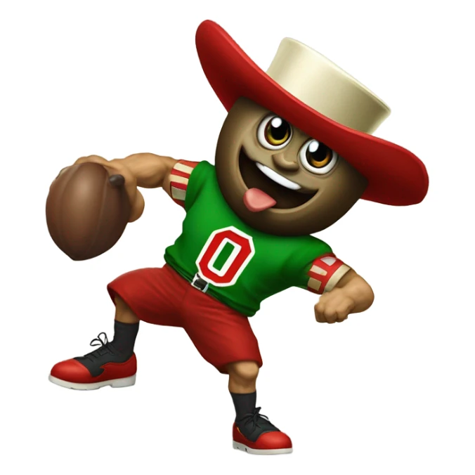 Brutus buckeye punching a leprechaun  sticker