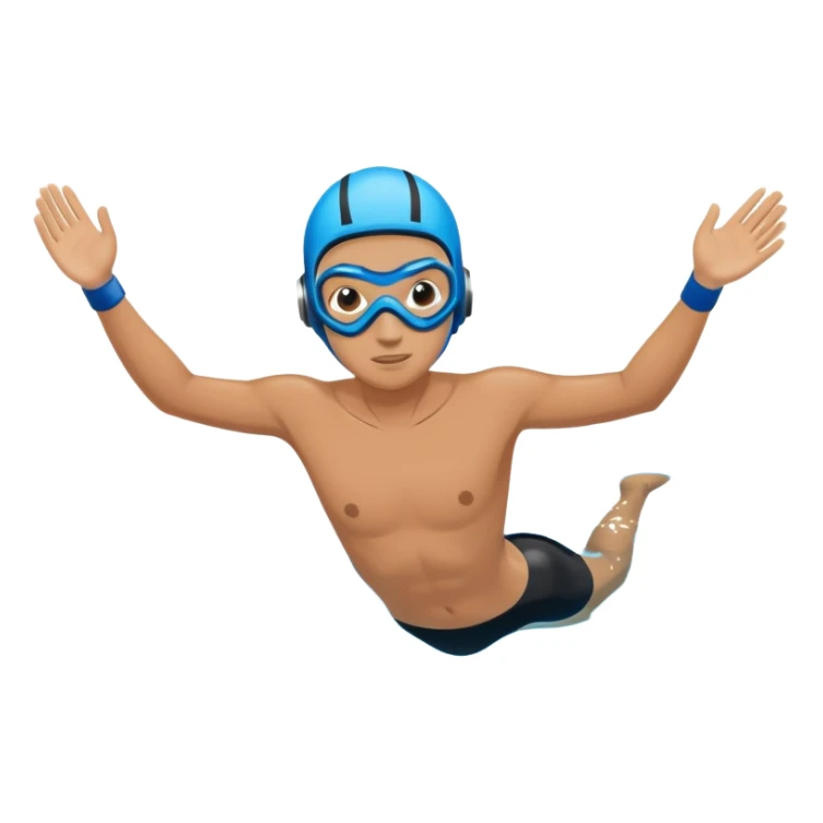 determined pool diver dives into a pool of confidence blue water  sticker