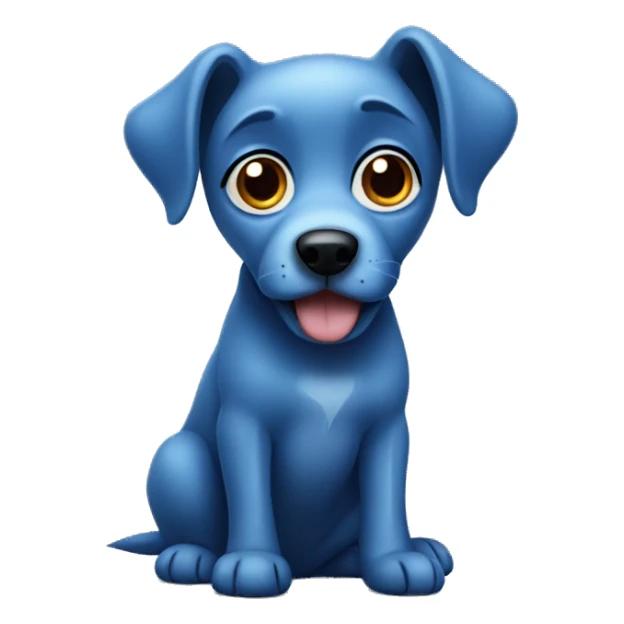 Blue dog with big eyes sticker
