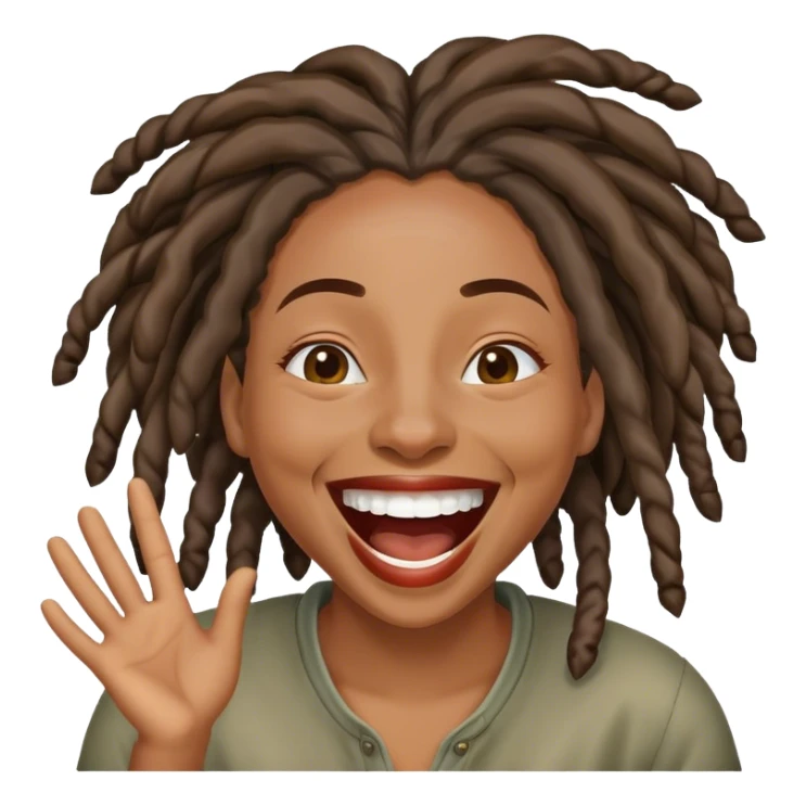 Black woman with locs laughing out loud sticker