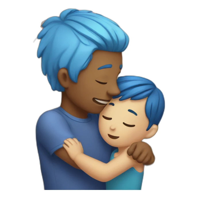 boy-with-blue-hair-pats-girlfriend's-head sticker