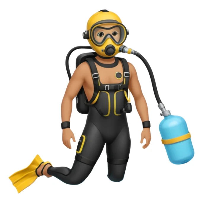 diver man swimming full body with diver mask and oxygen tank
 sticker