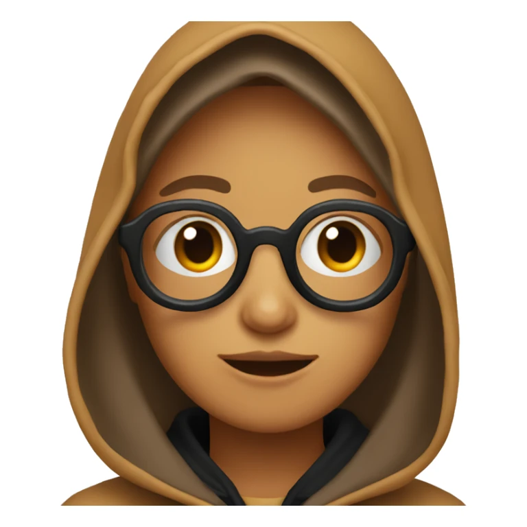 tan face wearing square glasses and black hoodie eating hotdog sticker