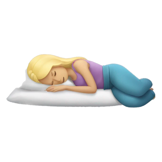 Blonde woman sleeping on pillow  sticker
