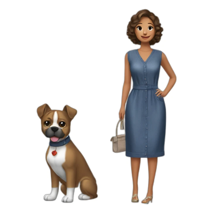 Budog francés vestido casual y carcajrandose sticker