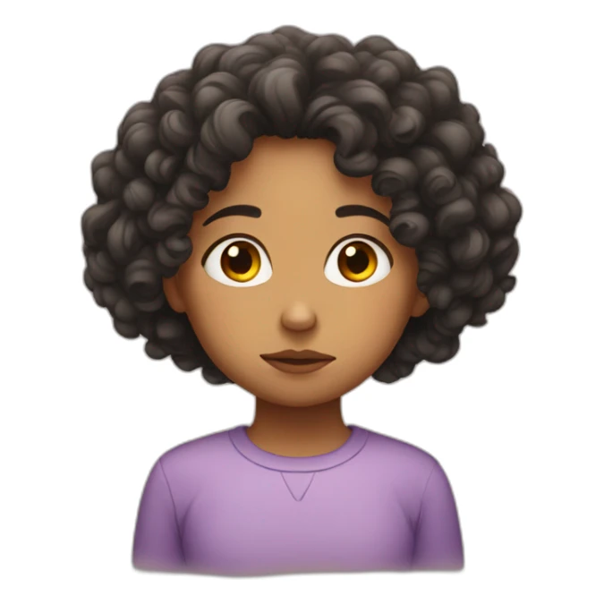 sad curly girl sticker