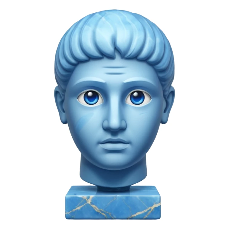 ancient greece marble sculpture head blue aura around it sticker