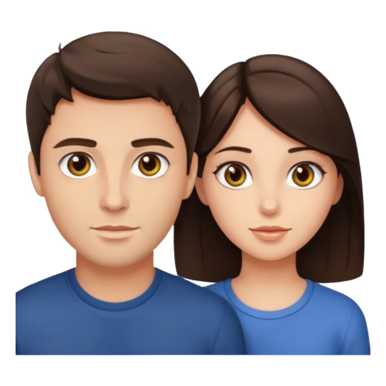 Brunette guy with hazel eyes and brunette girl with hazel eyes together  sticker