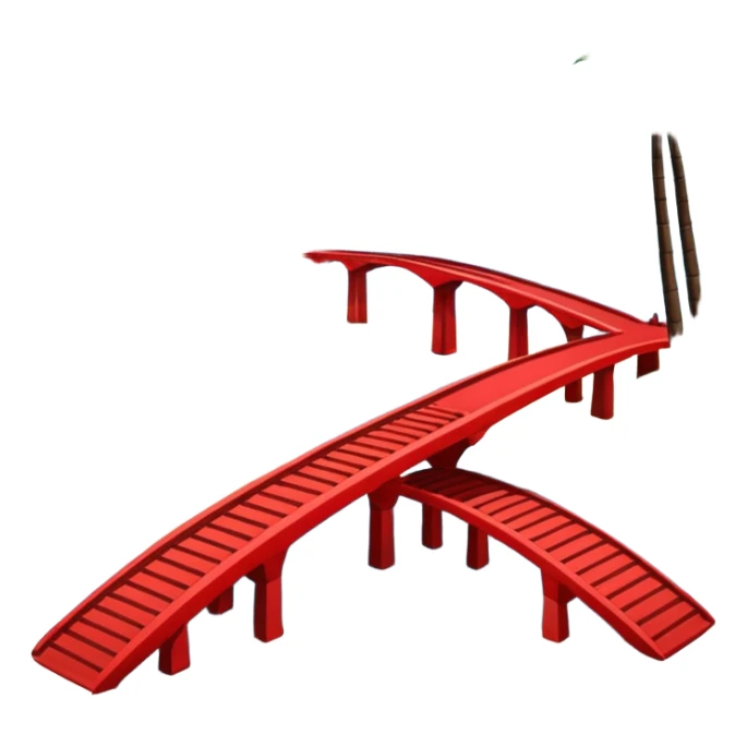 advanced modern island with advanced infrastructure, parks, contemporary architecture, beaches with palm trees, and with a red bridge on one side sticker