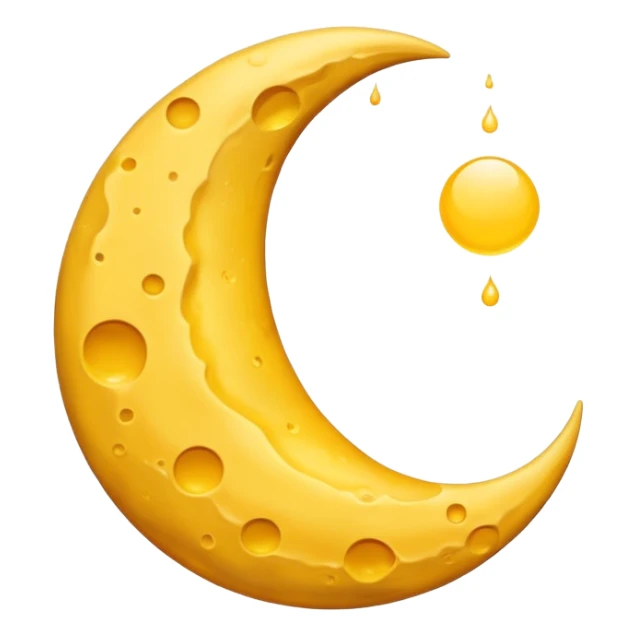 Mealting waning crescent moon make it without face and in yellow coliur sticker