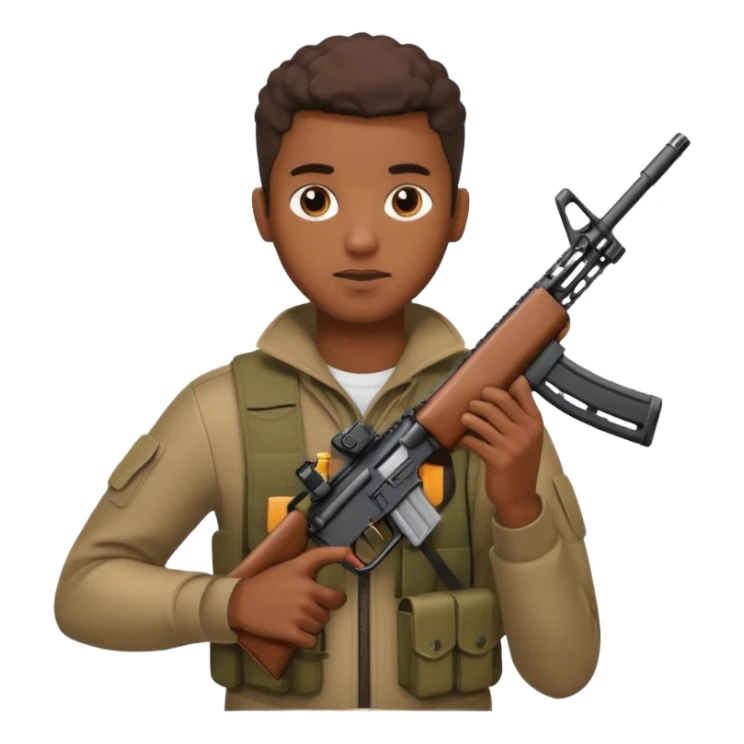 Fais moi un jeune afro américain qui tient une AR15 sticker