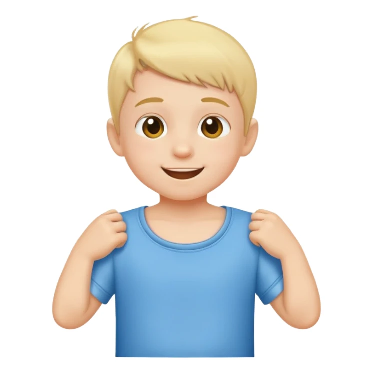 child dressing themselves, putting on a shirt, cheerful and independent sticker