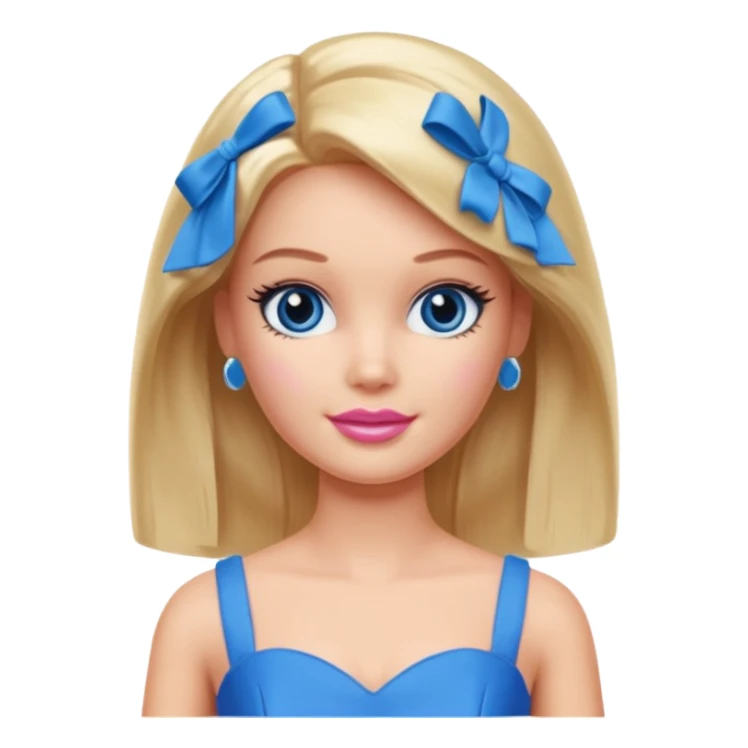 barbie girl dress blue color, half body sticker