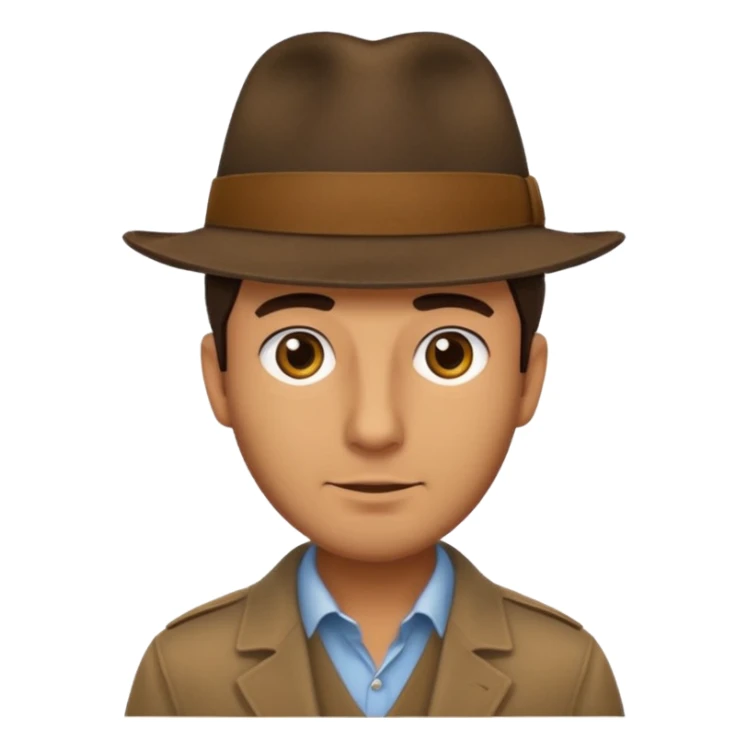 Man with olive skin and five o' clock shadow wearing brown fedora sticker