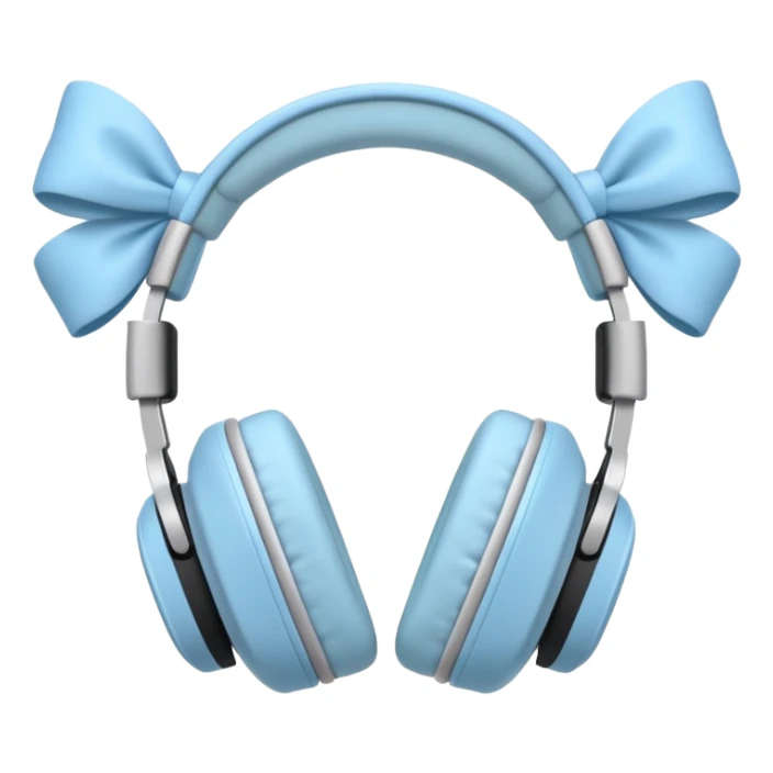 🎧 with pastel blue bows right on top of both ear cups sticker