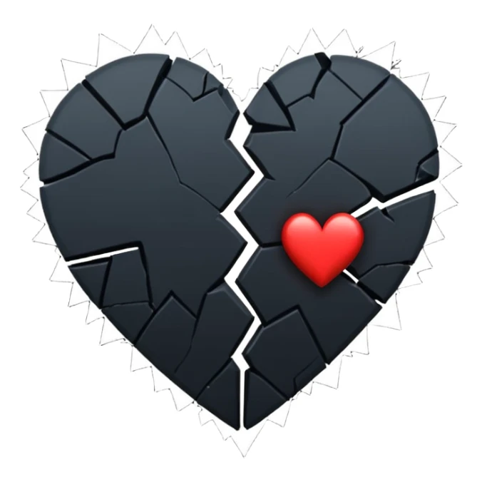 Black Broken heart sticker