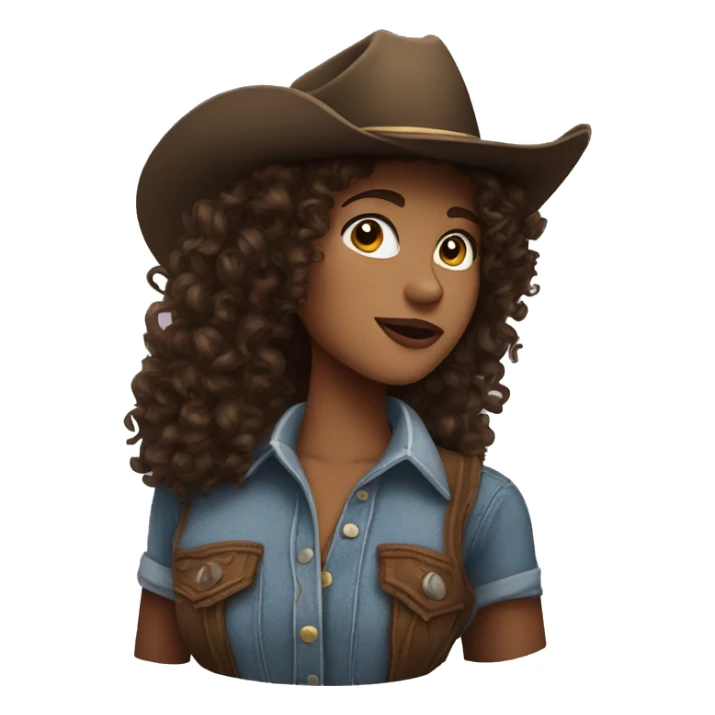 Curly haired brunette cowgirl  sticker