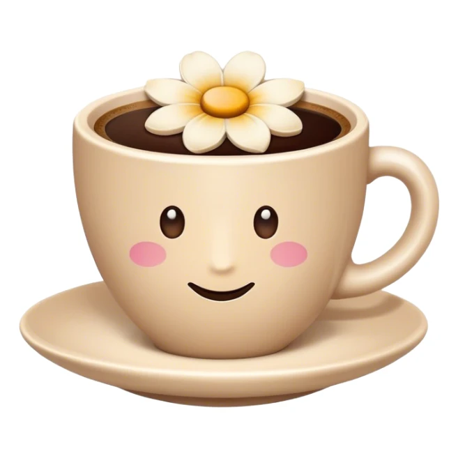 coffee in a cup that looks like a flower (spring vibes) sticker