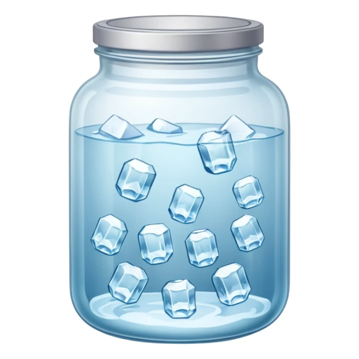 SLIM ICE JAR WITH LOTS OF ICE WITHOUT CAP ON sticker