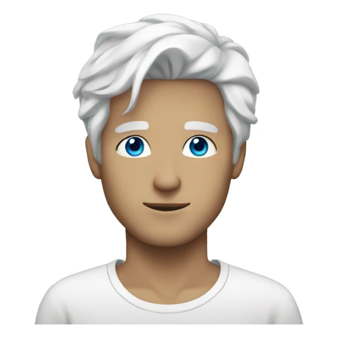 white haired young man with blue eyes sticker