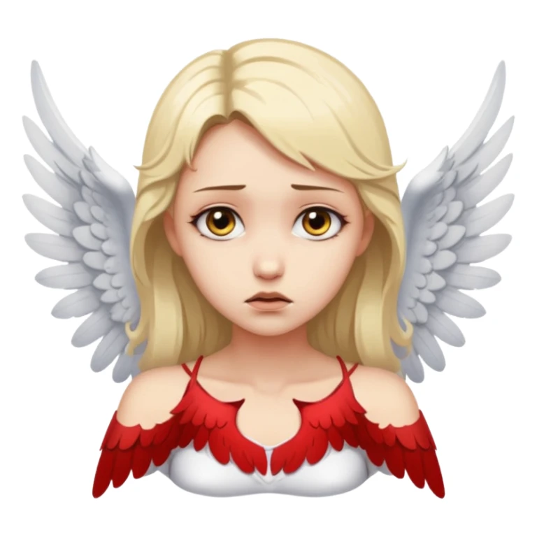 Female angel with torn wings, exposed collarbones, sorrow and lust intertwined sticker