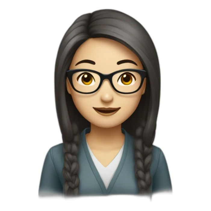 00 Chinese oh, lady wear glasses was very happy sticker