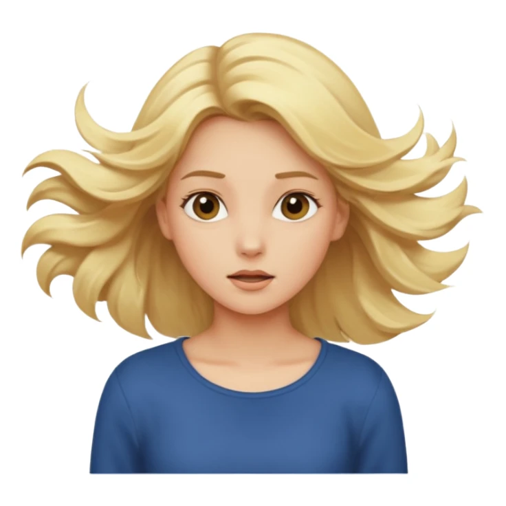blonde girl in the wind hair blown around  sticker