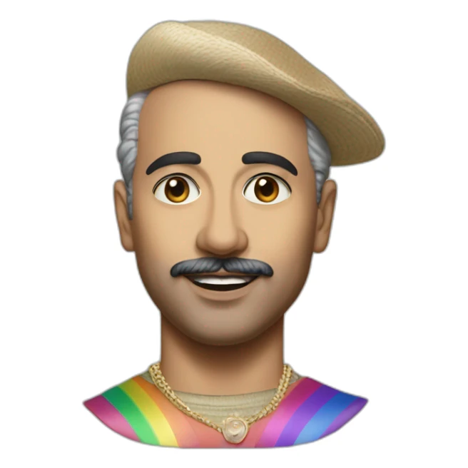 Hyperrealist francisco franco lgtbi rainbow full body singer sticker