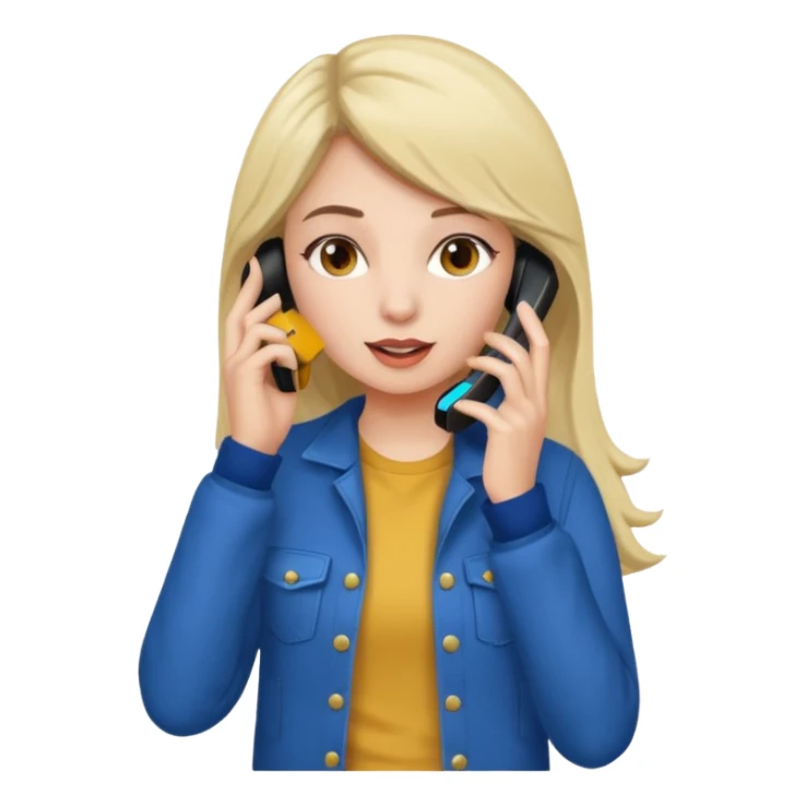 girl talking on phone bedroom background, close up pose sticker