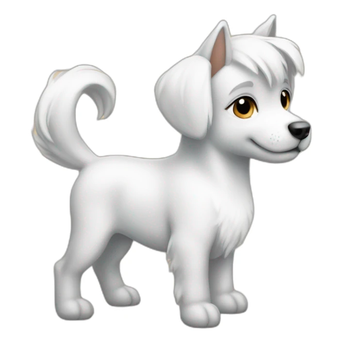 Petit chien blanc sur le dos poney sticker