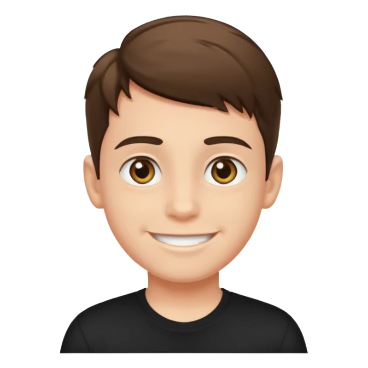 smiling boy in black shirt hazel eyes sticker