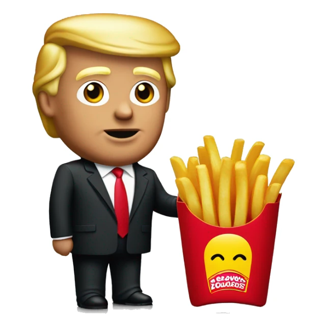 Trump holding McDonald’s French fries sticker