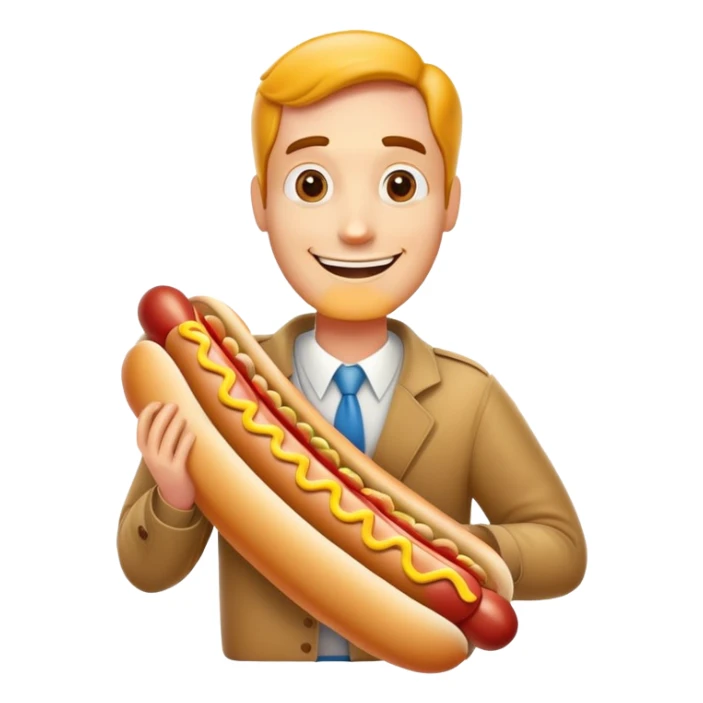 man dressed as a hot dog snack sticker
