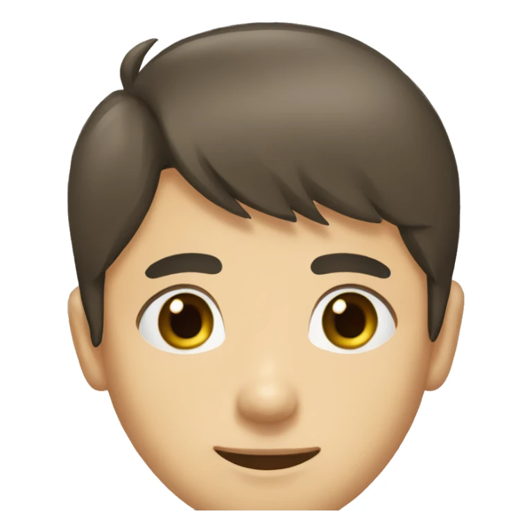 Young men type ukrainian dark brown hair straight bangs and short back brown eyes greens hirt sticker