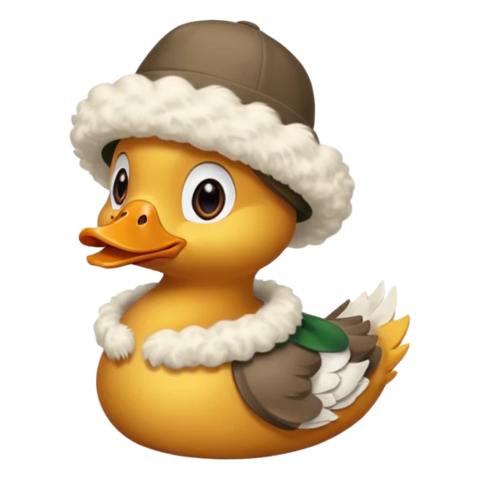 Dog with a hat of a duck  sticker