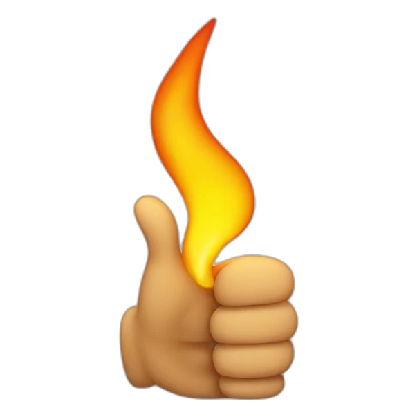 flaming thumbs up sticker